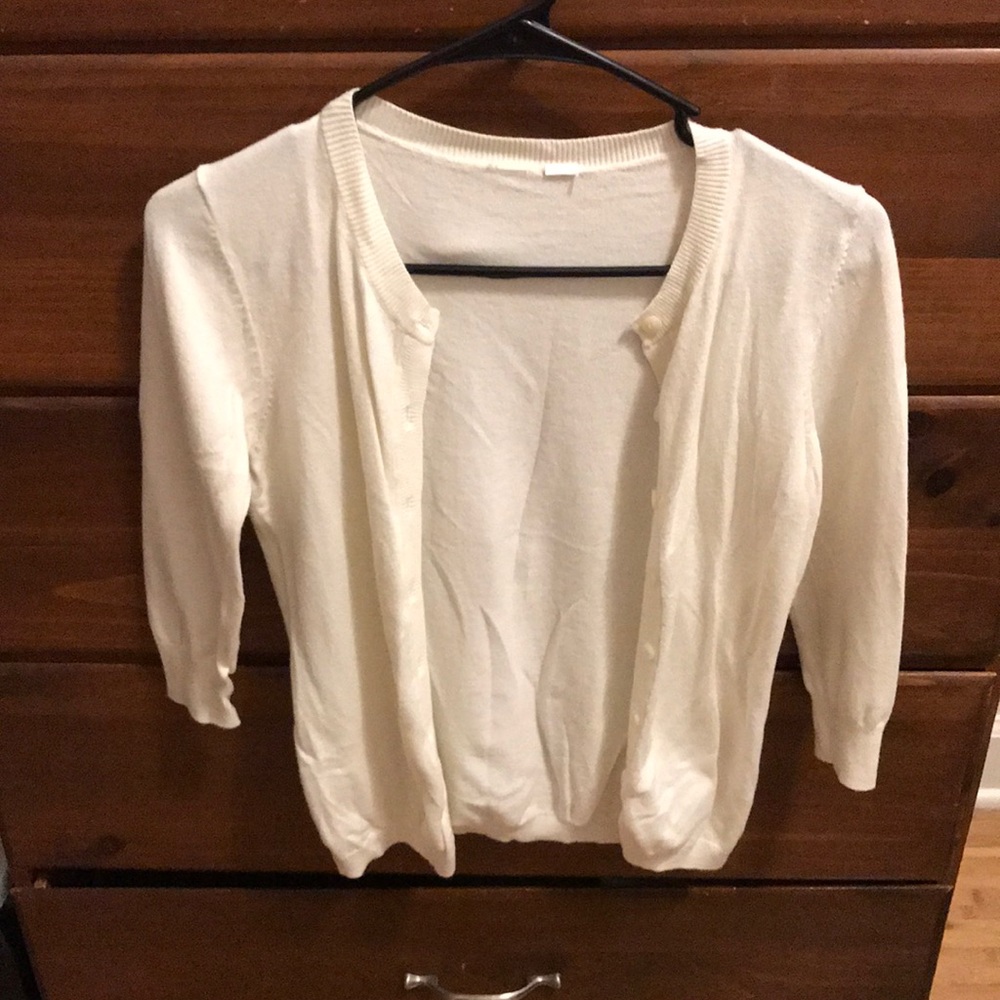 White cardigan